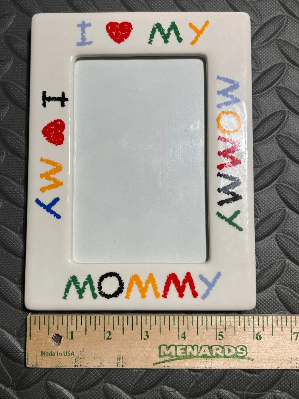 Vintage 90’s I Love My Mommy Ceramic Picture Frame 4x6 Retro Decor Crayon Style